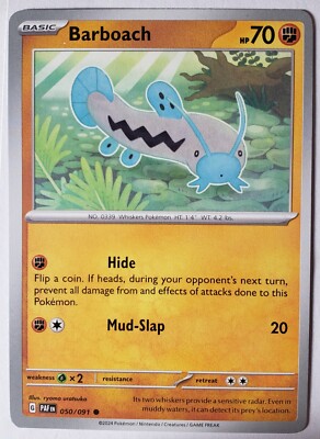 Barboach 050/091 NM / M - Paldean Fates Pokemon Card $2 Combined
