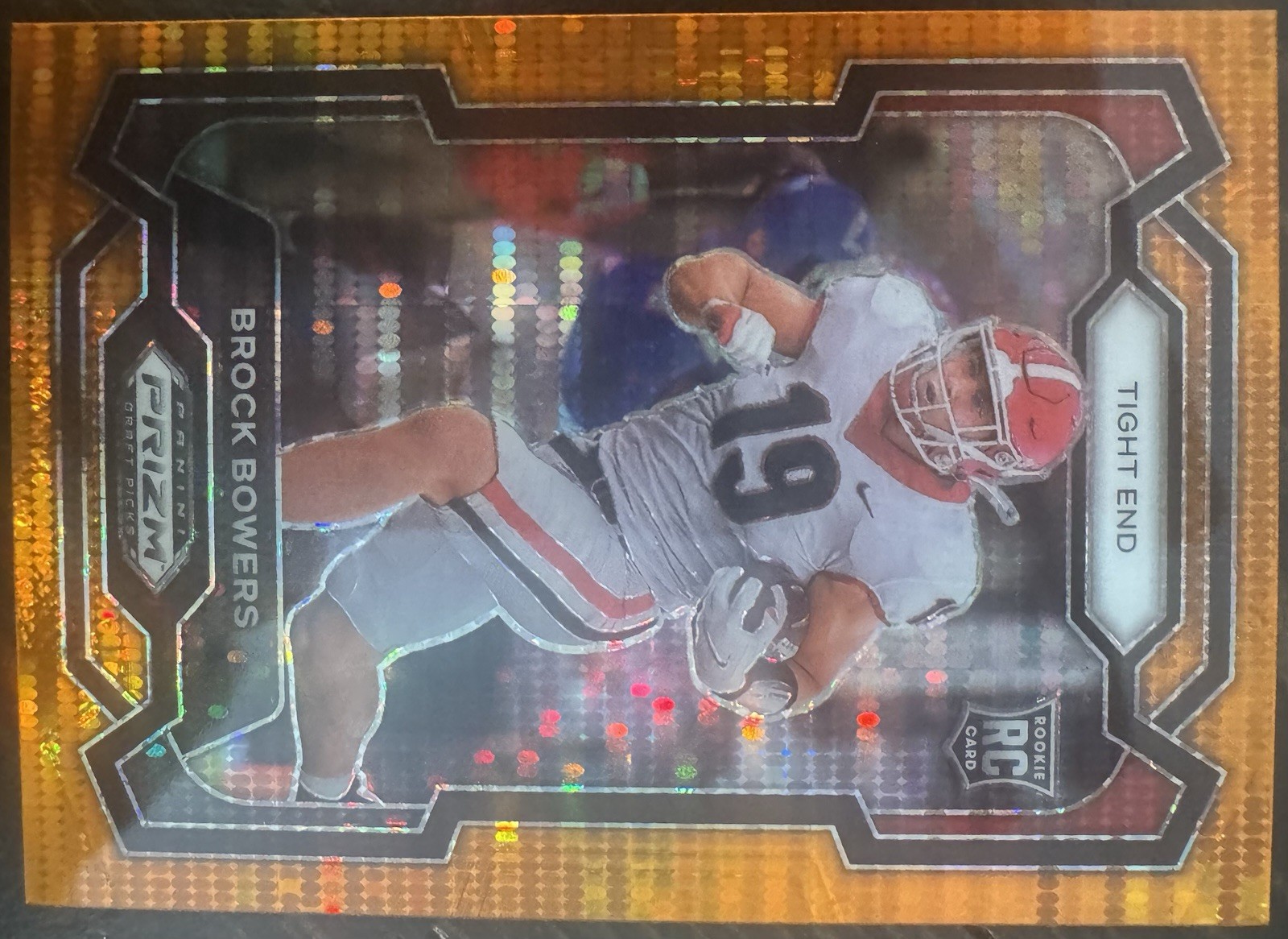 2024 Panini Prizm Draft Picks  Brock Bowers /49 Orange Pulsar Rookie #107