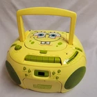 Vintage 2003 Nickelodeon SpongeBob Face Boombox Radio CD Cassette Player READ!
