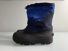Columbia Powderbug Plus II Waterproof Winter Snow Boots Blue Boys Youth Size 5