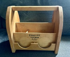 Vintage Esquire Footman De Luxe Wood Shoe Shine Caddy Box Mid Century Box Only