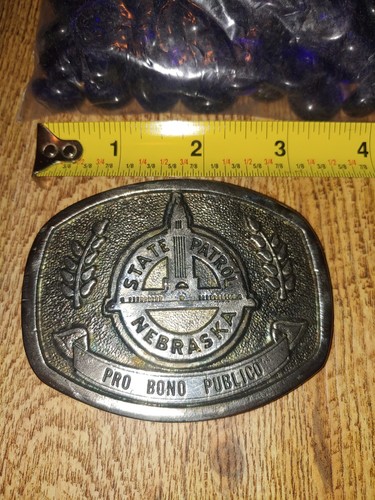 Fibbia per cintura vintage Nebraska State Patrol Pro Bono Publico - Wyoming Studio Art - Foto 4 di 4