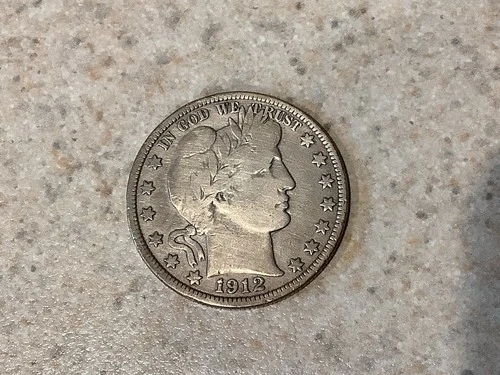1912-P BARBER HALF DOLLAR ~ FINE 50C SILVER COIN