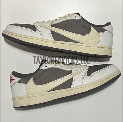Size 9.5 Nike Jordan 1 Low OG SP Travis Scott Reverse Mocha With Box Extra Laces