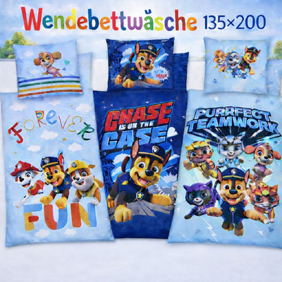 Paw Patrol Bettwäsche Wendebettwäsche - 80x80cm / 135x200cm - diverse Motive 