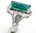 10CT Heat Treated Green Tourmaline 925 Sterling Silver Vintage Style Ring Sz 6  — photo 2
