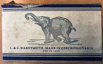 VINTAGE L.&C. HARDTMUTH (KOH-I-NOOR) BOX OF 30 ERASERS, RUBBERS, CZECHOSLOVAKIA