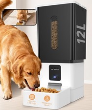 Automatic Dog Feeder Large Breed: 12L/50 Cups with HD 1080P Camera - 5G WiFi Ant