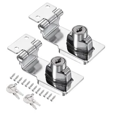 2pcs 3 " Keyed Alike Hasp Lock for CABINET DOOR DRAWER Silver Hasp Lock