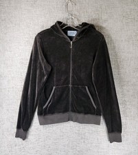 Juicy Couture Full Zip Hoodie Juniors XL Brown Velour Y2K Chest 38"