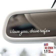 3X I Love You Drive Safe Mirror Vinyl Decals 5 x 5 inches x 0.8 inches White