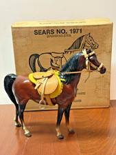 BREYER Mahogany Bay Proud Arabian Mare w/ English Saddle #2168 & Sears Box 1971