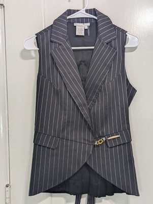 Alberto Makali Women's Vintage Pinstripe Vest Size S