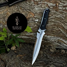 BOH-CUSTOM HANDMADE D2 TOOL STEEL HUNTING SURVIVAL MOVIE KNIFE WITH SHEATH