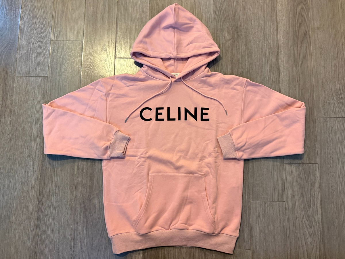 CELINE Loose Hoodie in Cotton Fleece light rose sz M | eBay