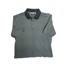 Grand Slam Men's Large Gray Check Polo   Casual Short-Sleeve Shirt