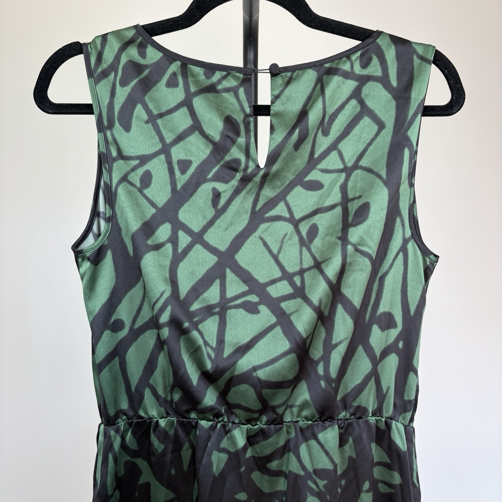 The Limited Green Black Tree Design Sleeveless Cami Occasion Dress Size Small image 8