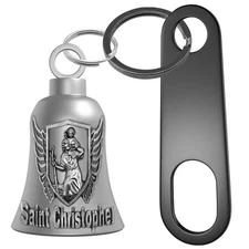 Biker Guardian Luck Riding Bell Motorcycle Gremlin Bells Car Key Chain Ring A...