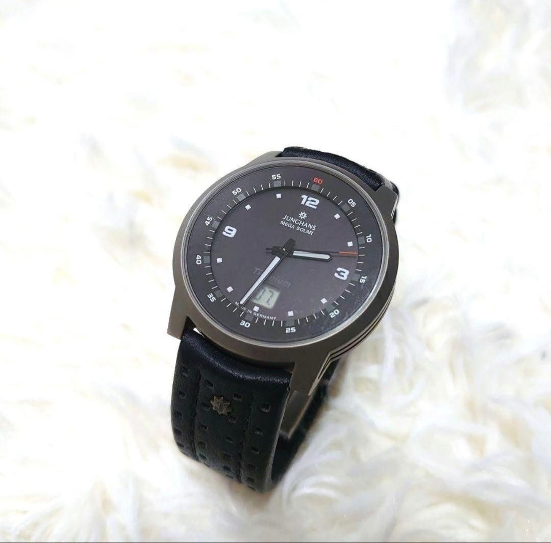Junghans Mega Solar Titanium Radio Controlled Date Mens Watch