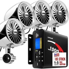 Motorcycle Speakers Bluetooth 4 Inch Waterproof Radio Audio TJ4-Q Chrome