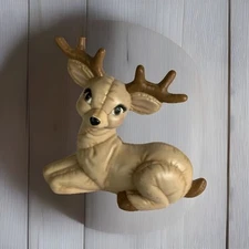Vintage 1986 Hand Painted Ceramic Deer Kimble Mold Corp 12”H By 13.5” L