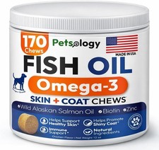 Dog Anti Itch Allergy Relief Chews Dry Itchy Skin Hot Spot Treatment with Omega3