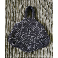 Vintage Art Deco Black Beaded Purse c.1920-1930