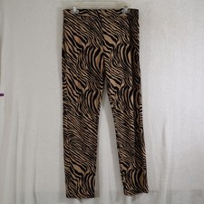 Jude Connally Pants Women's Zebra Print Pull‑On Ankle Pants Made in USA Sz M