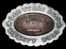MG07144 VINTAGE 1976 200 YEARS AGO  LIBERTY BELL - BICENTENNIAL  BELT BUCKLE
