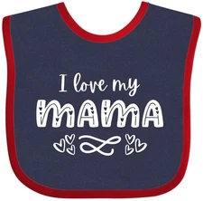 Inktastic I Love My Mama With Hearts Baby Bib Mothers Day Mom Momma Mother Niece