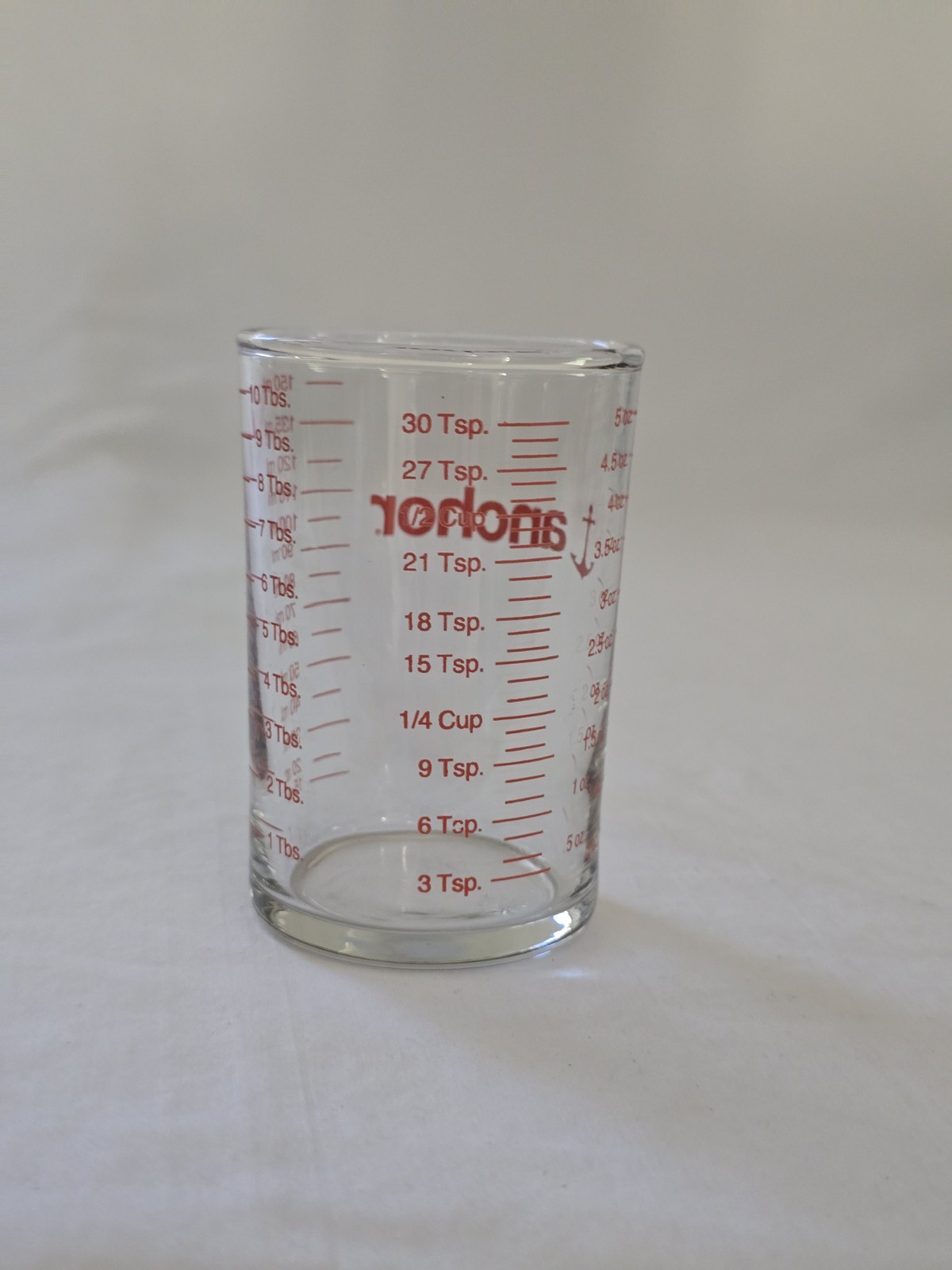Anchor Hocking 5 oz Clear Glass Measuring Cup For Oz ,Tsp, Tbsp, ml