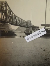 CHINA JINAN antique photo 1910's railway bridge Huanghe Tsinanfu Shandong
