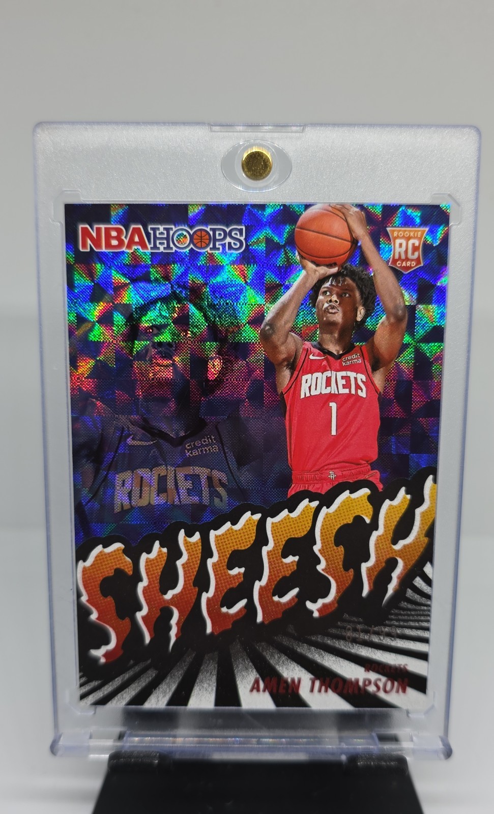 2023-24 Panini NBA Hoops - Sheesh Amen Thompson #16 Hyper Red /99 (RC)