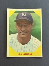 1960 Fleer Baseball Greats #28 Lou Gehrig Yankees HOF Vintage Card