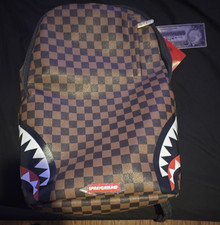 Sprayground Brown/Black Checkered Shark Mouth...