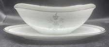 Vintage Noritake Lucille Gravy Boat with Attached Underplate Made in Japan EUC