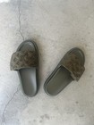 LOUIS VUITTON Miami Line Mule Embossed Monogram Green Sandals Used LV Slides 46 — photo 1