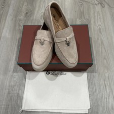 Loro Piana Summer Charm Walk Women’s EU 37 US 7 Suede Loafer Navy Blue Classic