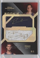 2008-09 UD Black Gold 4/5 Ryan Anderson Brook Lopez #DJR-AL Dual Patch Auto 2k0