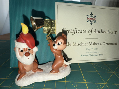 WDCC 1997 Holiday Ornament LITTLE MISCHIEF MAKERS Chip and Dale Box And COA