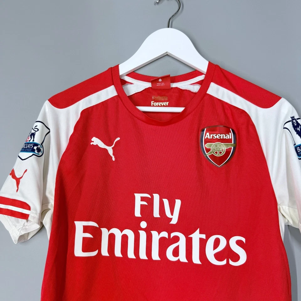 ARSENAL LONDON 2014 2015 HOME FOOTBALL SHIRT JERSEY #11 OZIL PUMA SIZE S - Image 4 of 4