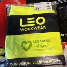 Leo workwear cargo over trouser hi viz yellow waterproof . Size s 