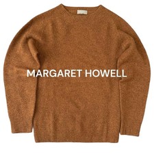 MARGARET HOWELL Brown Cashmere Wool Crewneck Sweater Scotland Size L F/S