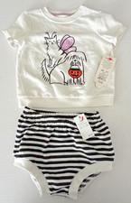 Cat  Jack Baby Halloween Outfit 12M NWT 2pc T-Shirt Bloomer Set Cat Dog Stripe