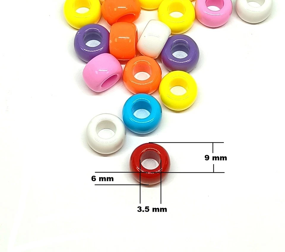 100- 3000  High Quality acrylic Pony Beads, opaque, various colours 9 x 6 mm - Image 2 of 2