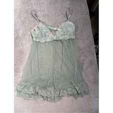 Victoria's Secret Lace  Mesh Babydoll Nightdress Sage Green y2K small