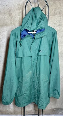 Helly Hansen Mandal PVC Rain Jacket XL Green Hooded Waterproof Boating  Fishing