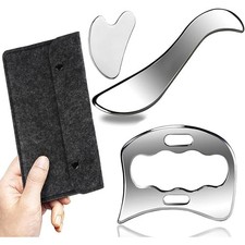 3 in 1 Stainless Steel Muscle Scraper Tools Set,Scraping Massage Tools for