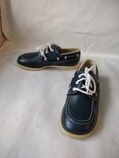 VINTAGE STRIDE RITE DURA-5 LEATHER "CREW" DECK SHOES NAVY WHITE SZ 11D NOS BOX