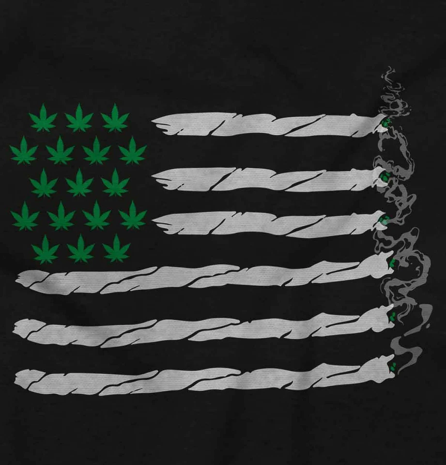 Divertidas camisetas para mujer con gráficos de bandera americana romas de marihuana Stoner Foto 2 de 4
